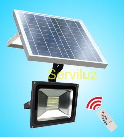 Foco Proyector Led Solar con Mando a Distancia de 30W Foco Proyector Led Solar con Mando a Distancia de 30W